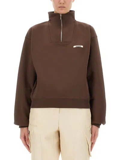 JACQUEMUS GROSGRAIN SWEATSHIRT WITH TURTLENECK