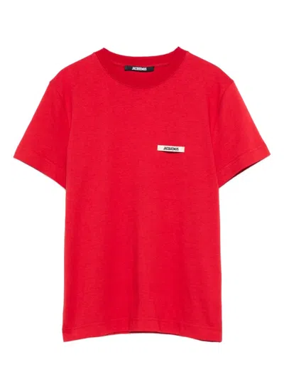 Jacquemus Grosgrain T-shirt With Logo In Red