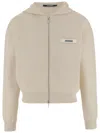 Jacquemus Grosgrain-trimmed Zippered Hoodie With Logo Detail In Multi