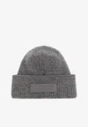 Jacquemus Grosgrain Wool Beanie In Gray