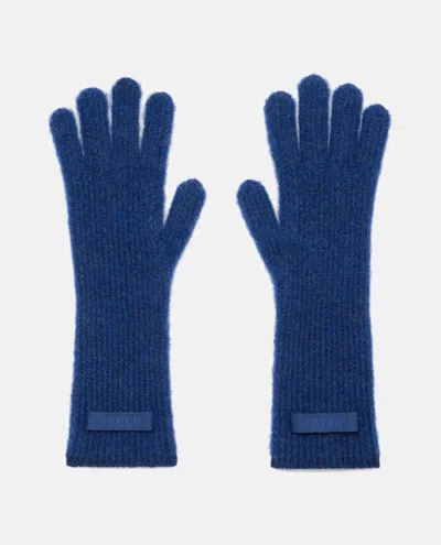 Jacquemus Grosgrain Wool Gloves In Blue