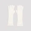 Jacquemus Grosgrain Wool Gloves In Off White