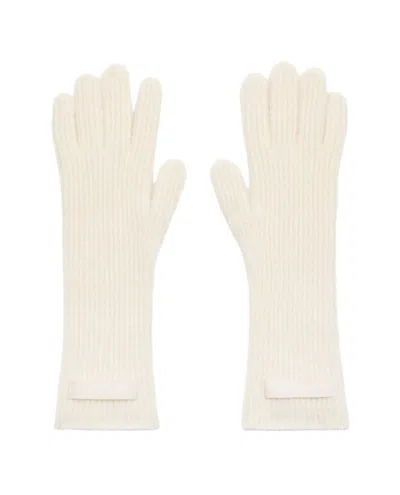 Jacquemus Grosgrain Wool Gloves With Textured Finish In Beige