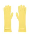 Jacquemus Grosgrain Wool Gloves In Yellow