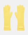 Jacquemus Grosgrain Wool Gloves In Yellow