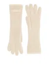 Jacquemus Women Grosgrain Logo Gloves In Blanco