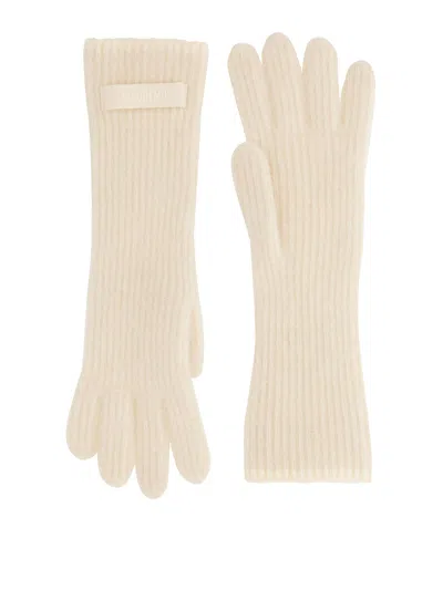 Jacquemus Women's Grosgrain Logo Gloves In Cream