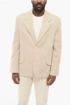 Jacquemus Wool Blend Blazer Jacket With Shoulder Pads