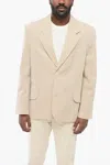 Jacquemus Wool Blend Blazer Jacket With Shoulder Pads