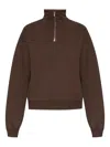 Jacquemus Chunky Ribbed Trucker Sweatshirt With High Neck In Brown