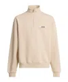 Jacquemus High-collar Cotton Pullover With Half-zip Closure In Neutral