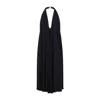 Jacquemus Halter Neck Evening Dress In Luxurious Viscose Blend In Dark Navy