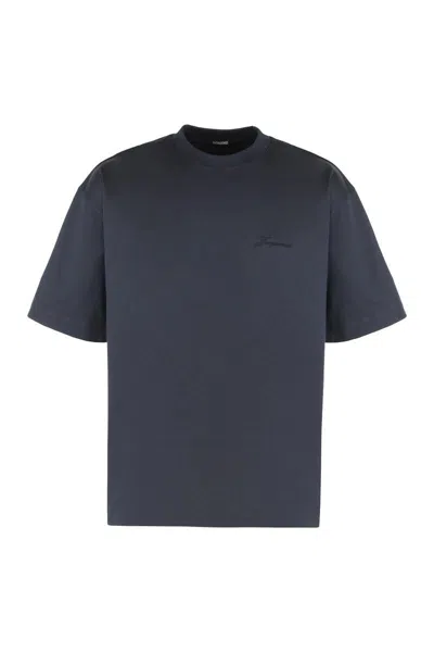 Jacquemus Halteres Cotton Crew-neck T-shirt In Blue