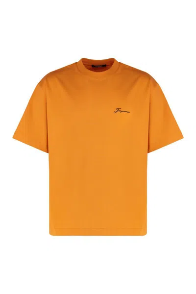 Jacquemus Halteres Cotton Crew-neck T-shirt In Orange