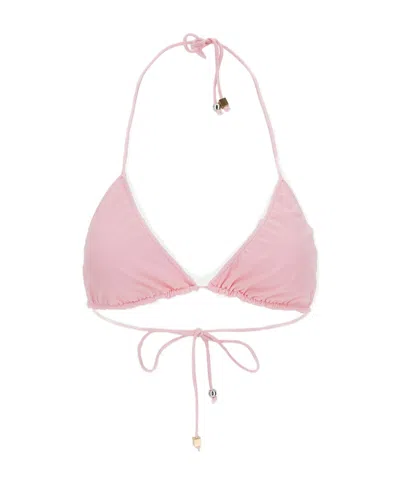 Jacquemus Halter-neck Bikini Top In Pink