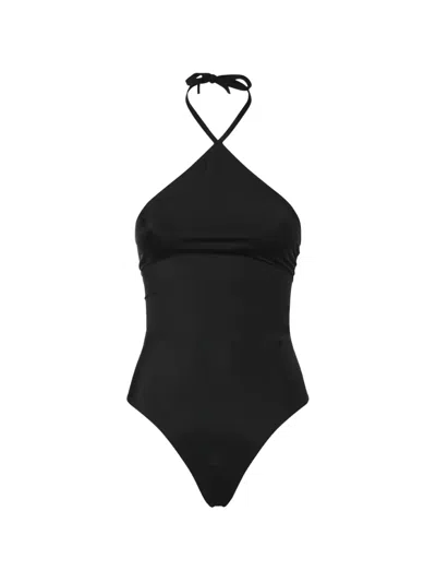 Jacquemus Halterneck Cutout Swimsuit In Black
