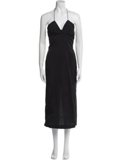 Pre-owned Jacquemus Halterneck Long Dress In Black