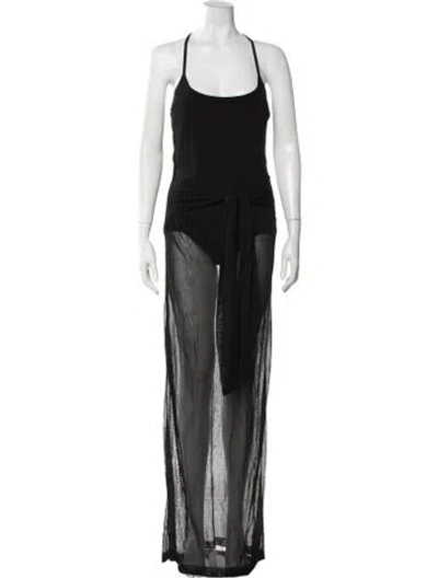 Pre-owned Jacquemus Halterneck Long Dress In Black