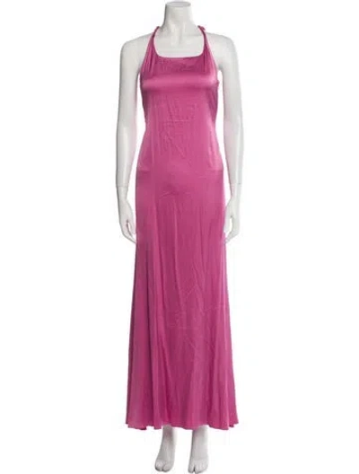 Pre-owned Jacquemus Halterneck Long Dress In Pink