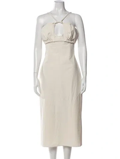 Pre-owned Jacquemus Halterneck Long Dress W/ Tags In Neutral