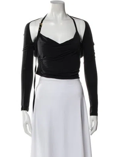 Pre-owned Jacquemus Halterneck Long Sleeve Top W/ Tags In Black