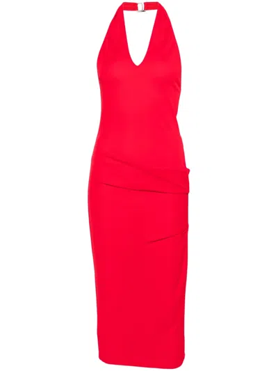 Jacquemus Midikleid Mit Neckholder In Rot