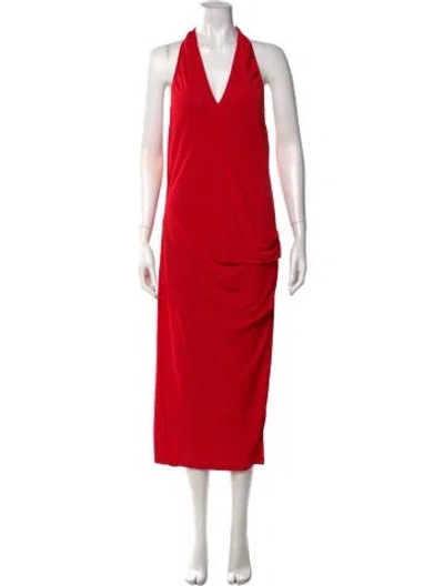 Pre-owned Jacquemus Halterneck Midi Length Dress In Red