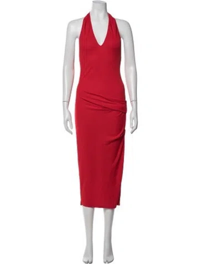 Pre-owned Jacquemus Halterneck Midi Length Dress In Red