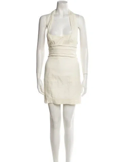 Pre-owned Jacquemus Halterneck Mini Dress In Neutral