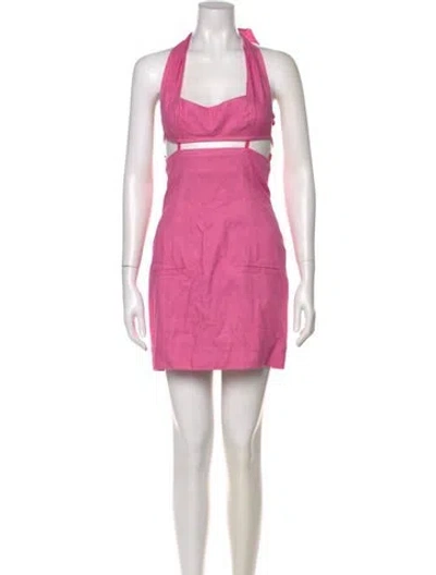 Pre-owned Jacquemus Halterneck Mini Dress In Pink