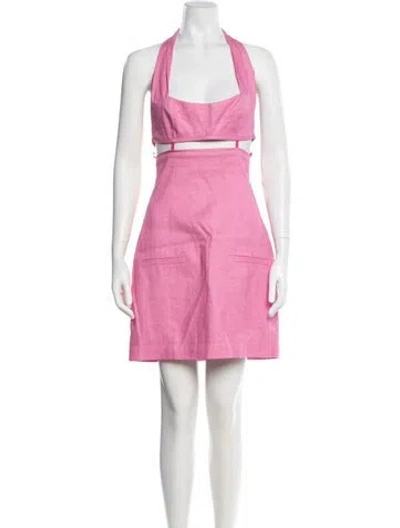 Pre-owned Jacquemus Halterneck Mini Dress In Pink