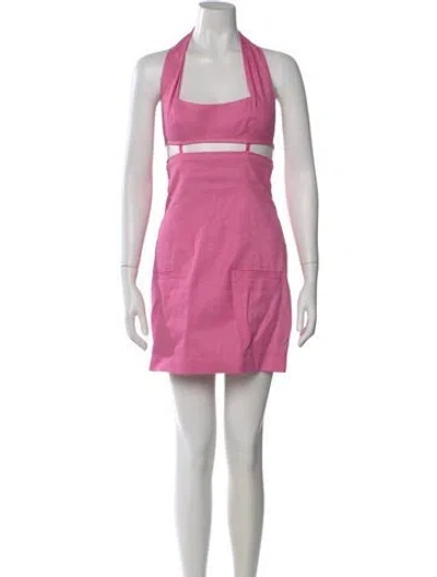 Pre-owned Jacquemus Halterneck Mini Dress In Pink