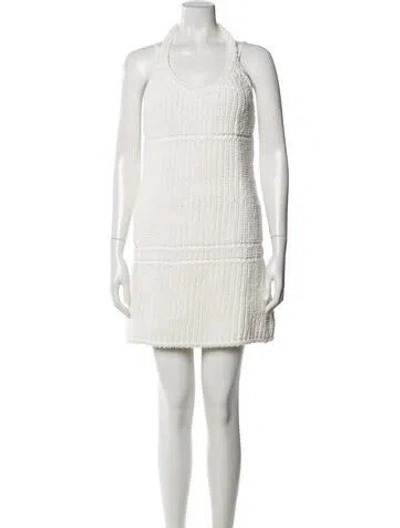 Pre-owned Jacquemus Halterneck Mini Dress In White