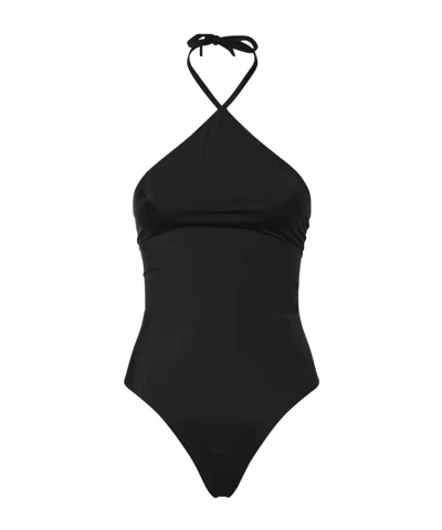 Jacquemus Halterneck One Piece Swimsuit In Black