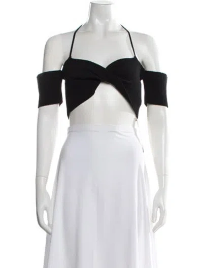 Pre-owned Jacquemus Halterneck Short Sleeve Crop Top In White