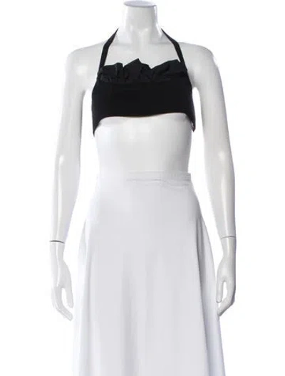 Pre-owned Jacquemus Halterneck Sleeveless Crop Top In Black