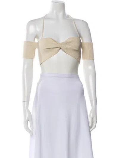 Pre-owned Jacquemus Halterneck Sleeveless Crop Top In Neutral