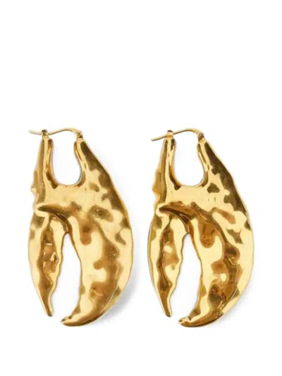 Jacquemus Hammered-effect Earrings In Gold