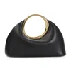 Jacquemus Handle Texture Shape Clutch Bags In Black