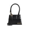 Jacquemus Trapezoidal Leather Handbag With Gold-tone Details In Black
