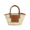 Jacquemus The Small Soli Basket In Brown Leather And Straw In Brown