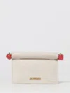 Jacquemus Round Square Chain Strap Clutch Bag In Neutral
