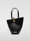 Jacquemus Le Petit Bambola Leather Top Handle Bag In Black