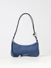 Jacquemus Le Bisou Perle Denim & Leather Hobo Bag In Blue