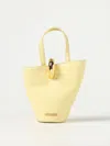 Jacquemus The Small Bambola Leather Bucket Bag In Yellow