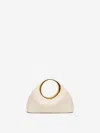 Jacquemus Curved Silhouette Smooth Finish Gold-tone Circular Handles In Neutral