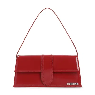 Jacquemus Le Bambino Long Shoulder Bag In Patent Leather In Red