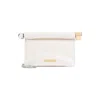 Jacquemus La Petite Natural Pochette Golden Logo In White