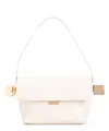 Jacquemus Le Rond Carre White Shoulder Bag With Shoulder Strap In Leather Woman In White