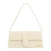 Jacquemus Leather Shoulder Bag With Elegant Design And Versatile Dimensions In White